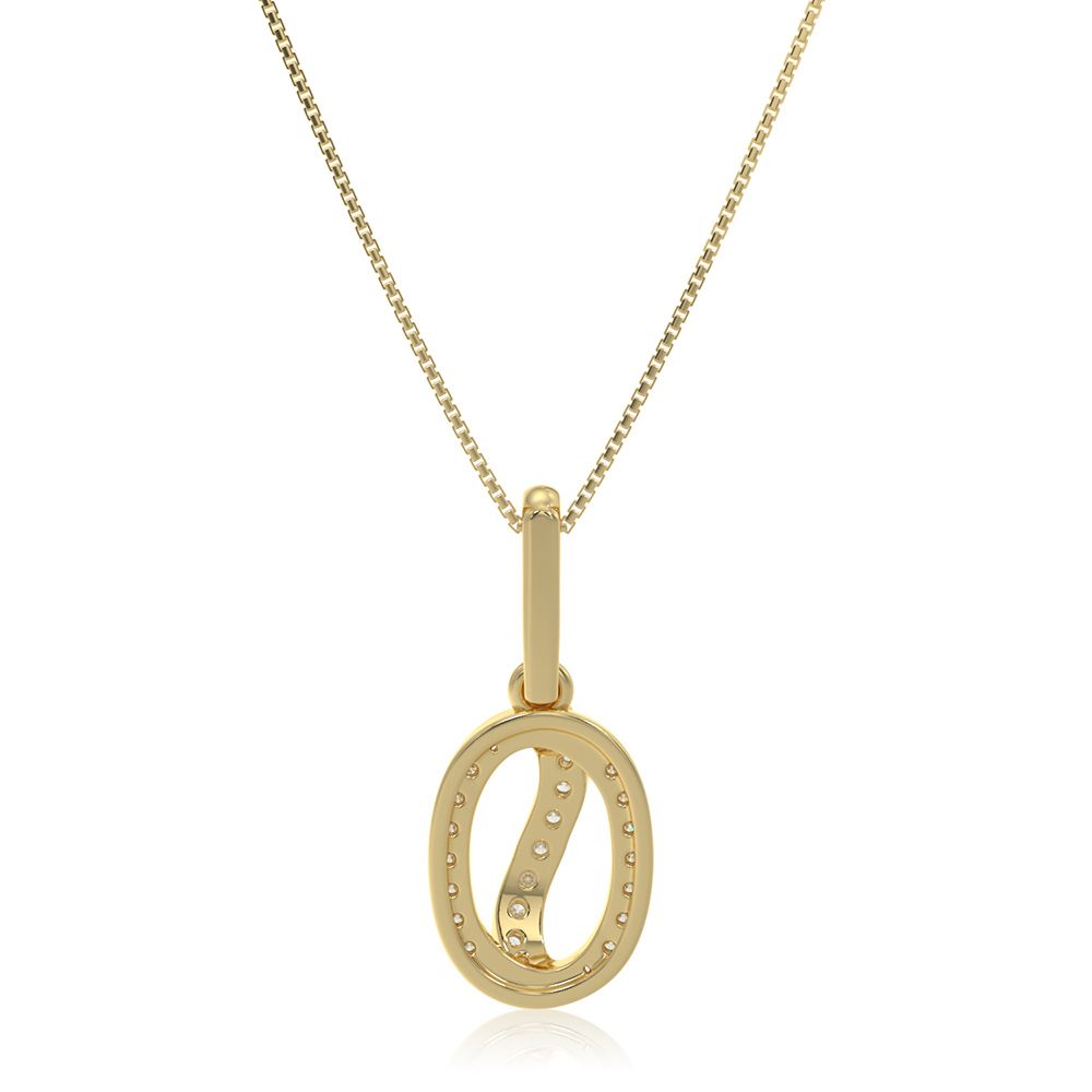 Everyday Stylish 9KT Yellow Gold Diamond Pendant-Pendants-EPD26G09-D400R0F