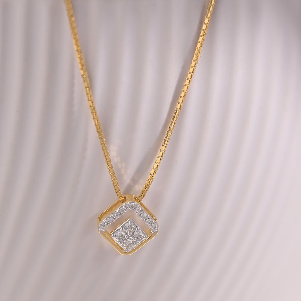 Versatile Glory 9KT Yellow Gold Diamond Pendant-Pendants-EPD26G11-D400R0F