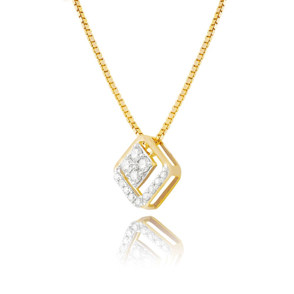 Versatile Glory 9KT Yellow Gold Diamond Pendant-Pendants-EPD26G11-D400R0F