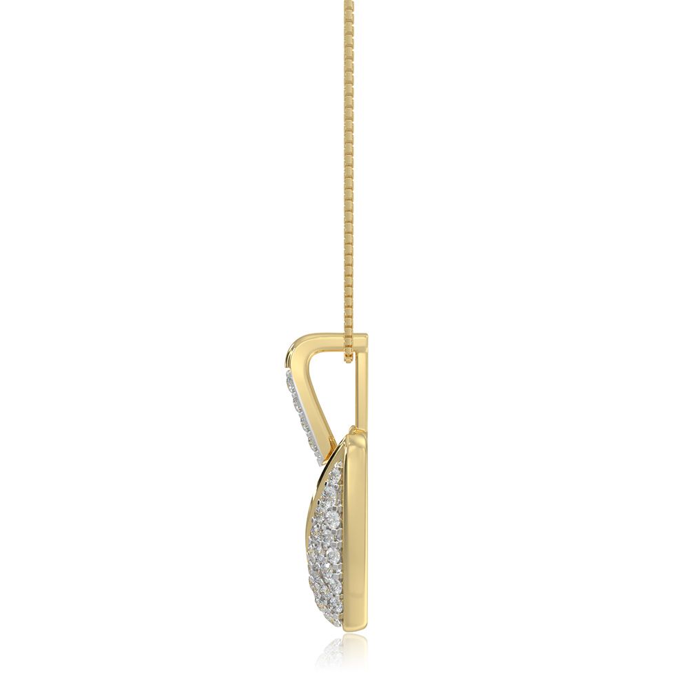 Versatile Angular 9KT Yellow Gold Diamond Pendant-Pendants-EPD26G12-D400R0F