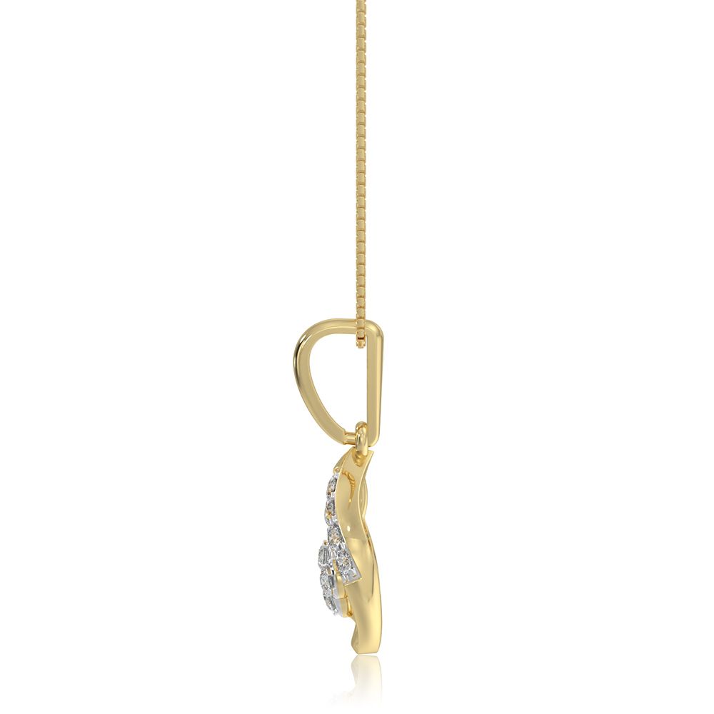 Lovely Drop 9KT Yellow Gold Diamond Pendant-Pendants-EPD26G14-D400R0F