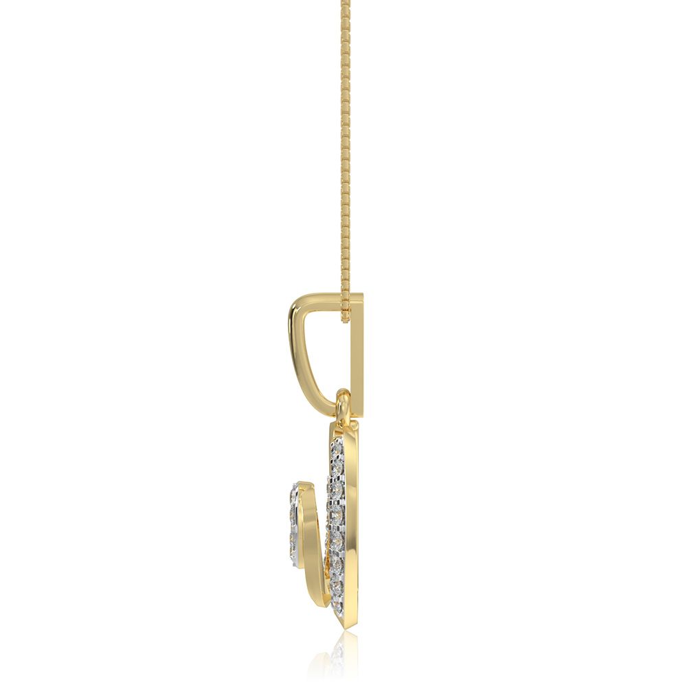 Oval Timeless 9KT Yellow Gold Diamond Pendant-Pendants-EPD26G21-D400R0F