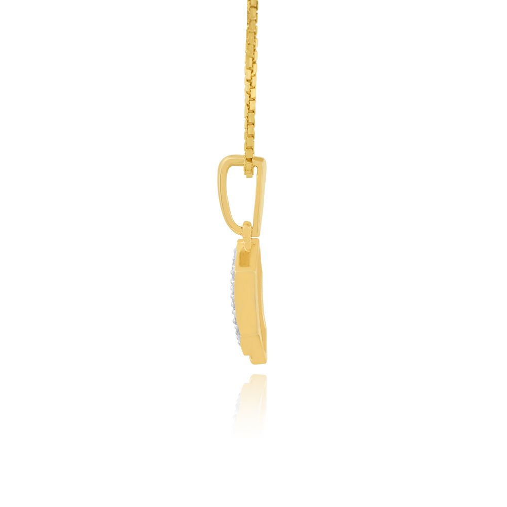 Geometric Style 9KT Yellow Gold Diamond Pendant-Pendants-EPD26G22-D400R0F