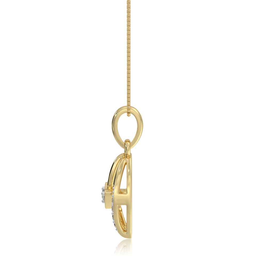 Modern Clean 9KT Yellow Gold Diamond Pendant-Pendants-EPD26G27-D400R0F