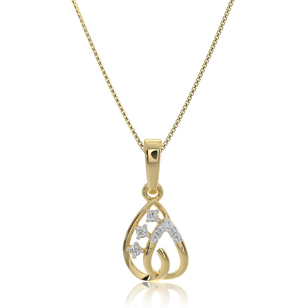 Daily Elegance 9KT Yellow Gold Diamond Pendant-Pendants-EPD26G28-D400R0F
