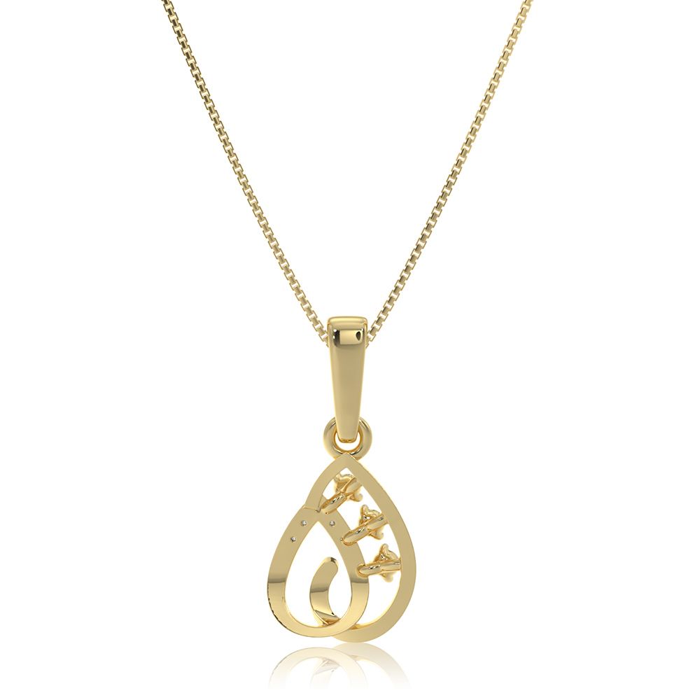 Daily Elegance 9KT Yellow Gold Diamond Pendant-Pendants-EPD26G28-D400R0F