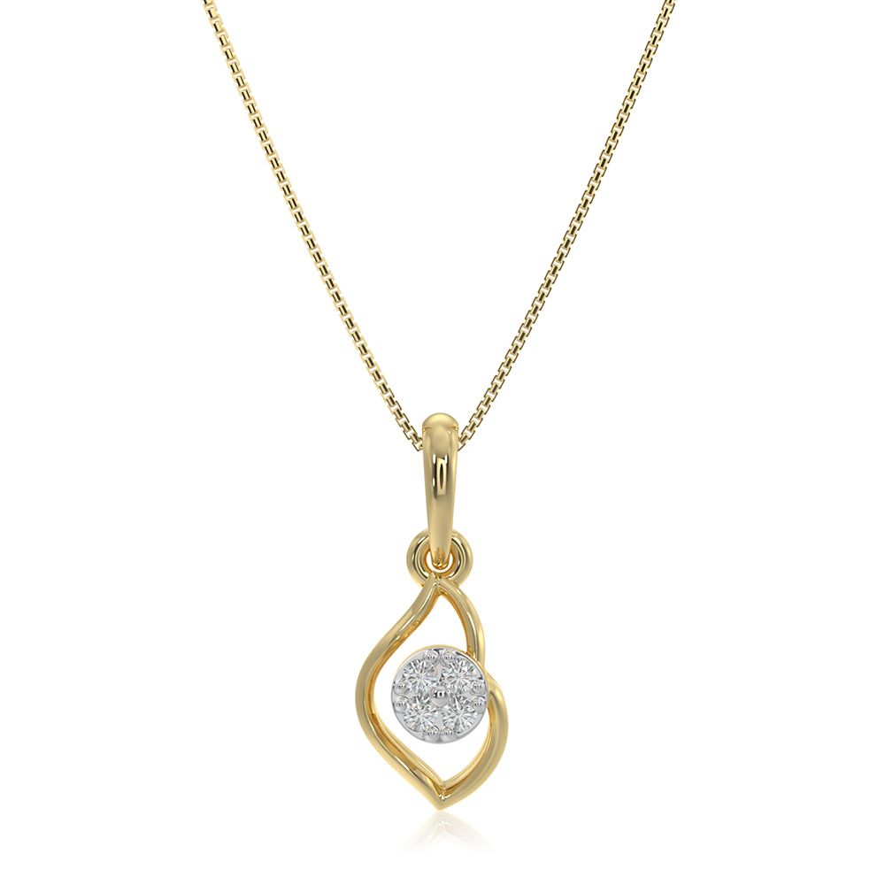 Charm 9KT Yellow Gold Diamond Pendant-Pendants-EPD26G29-D400R0F