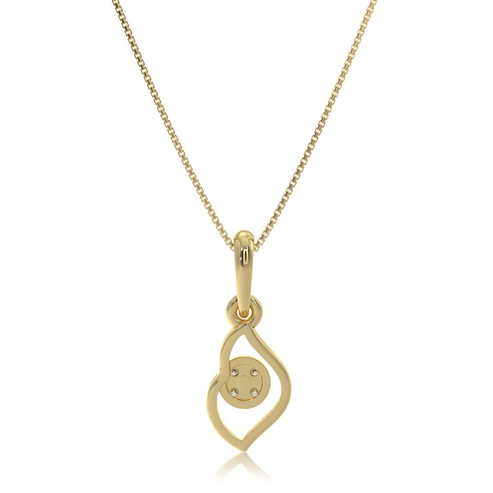 Charm 9KT Yellow Gold Diamond Pendant-Pendants-EPD26G29-D400R0F
