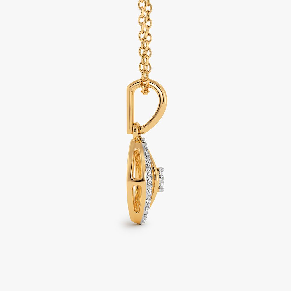 Evil Eye 9Kt Yellow Gold Diamond Pendant-Pendants-EPD26G32-D400R0F