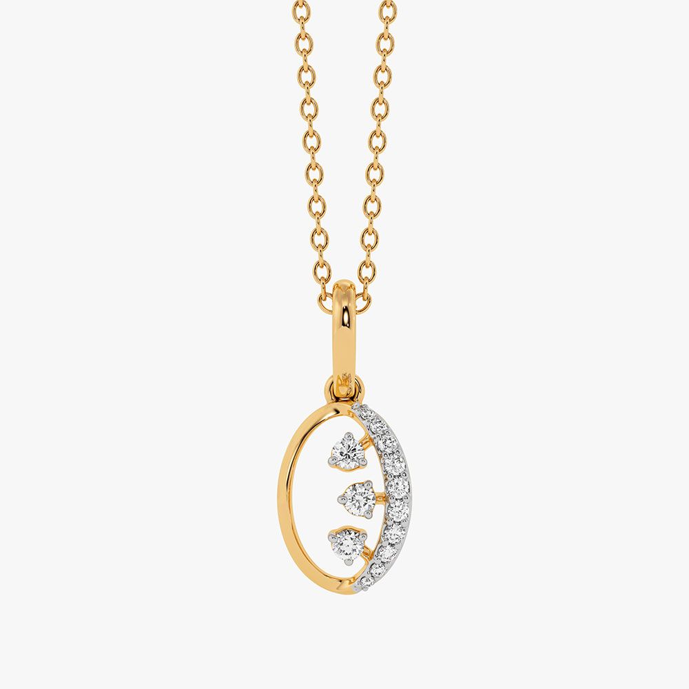Contemporary Style 9Kt Yellow Gold Diamond Pendant-Pendants-EPD26G33-D400R0F