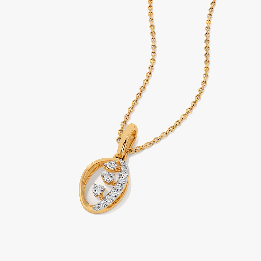 Contemporary Style 9Kt Yellow Gold Diamond Pendant-Pendants-EPD26G33-D400R0F