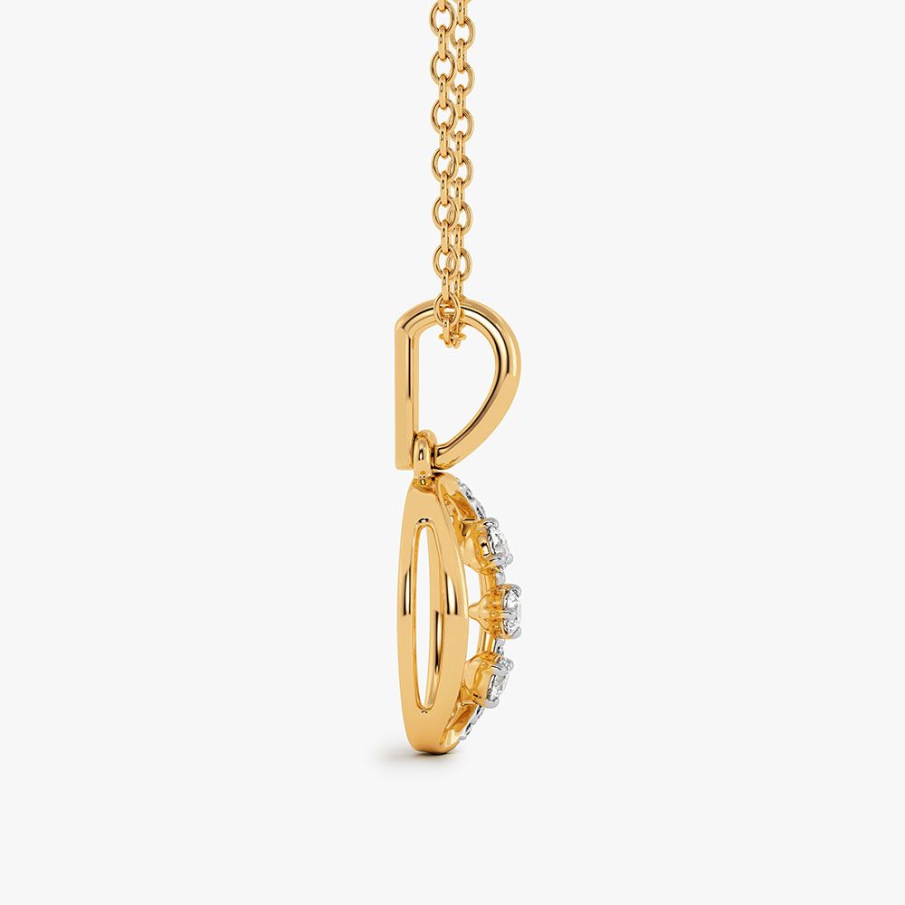 Contemporary Style 9Kt Yellow Gold Diamond Pendant-Pendants-EPD26G33-D400R0F