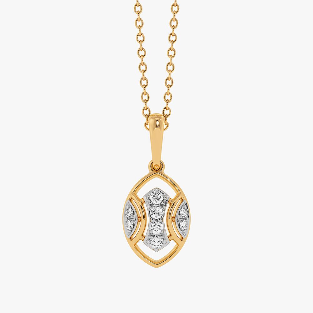Everyday Minimal Yellow Gold Diamond Pendant-Pendants-EPD26G35-D400R0F