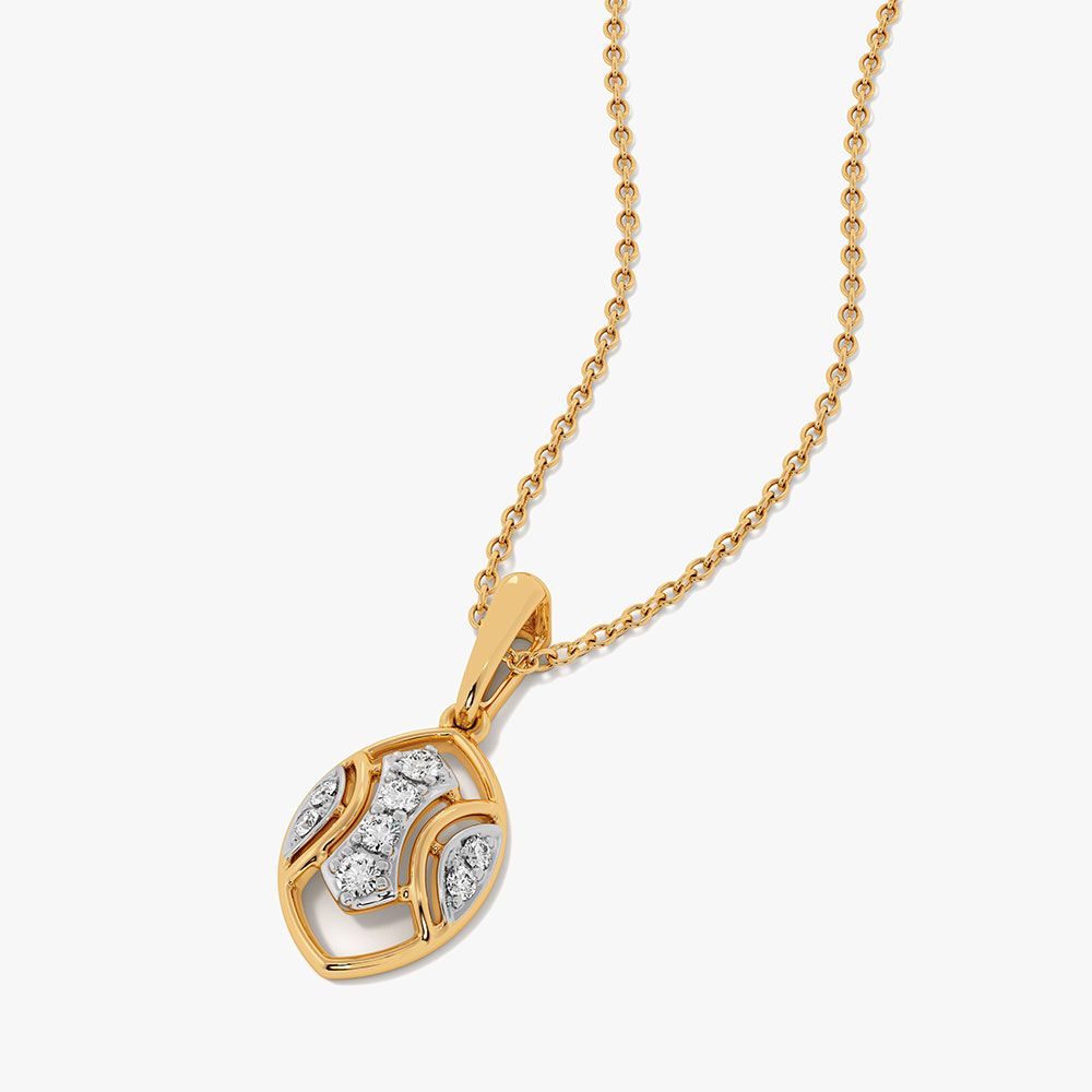 Everyday Minimal Yellow Gold Diamond Pendant-Pendants-EPD26G35-D400R0F