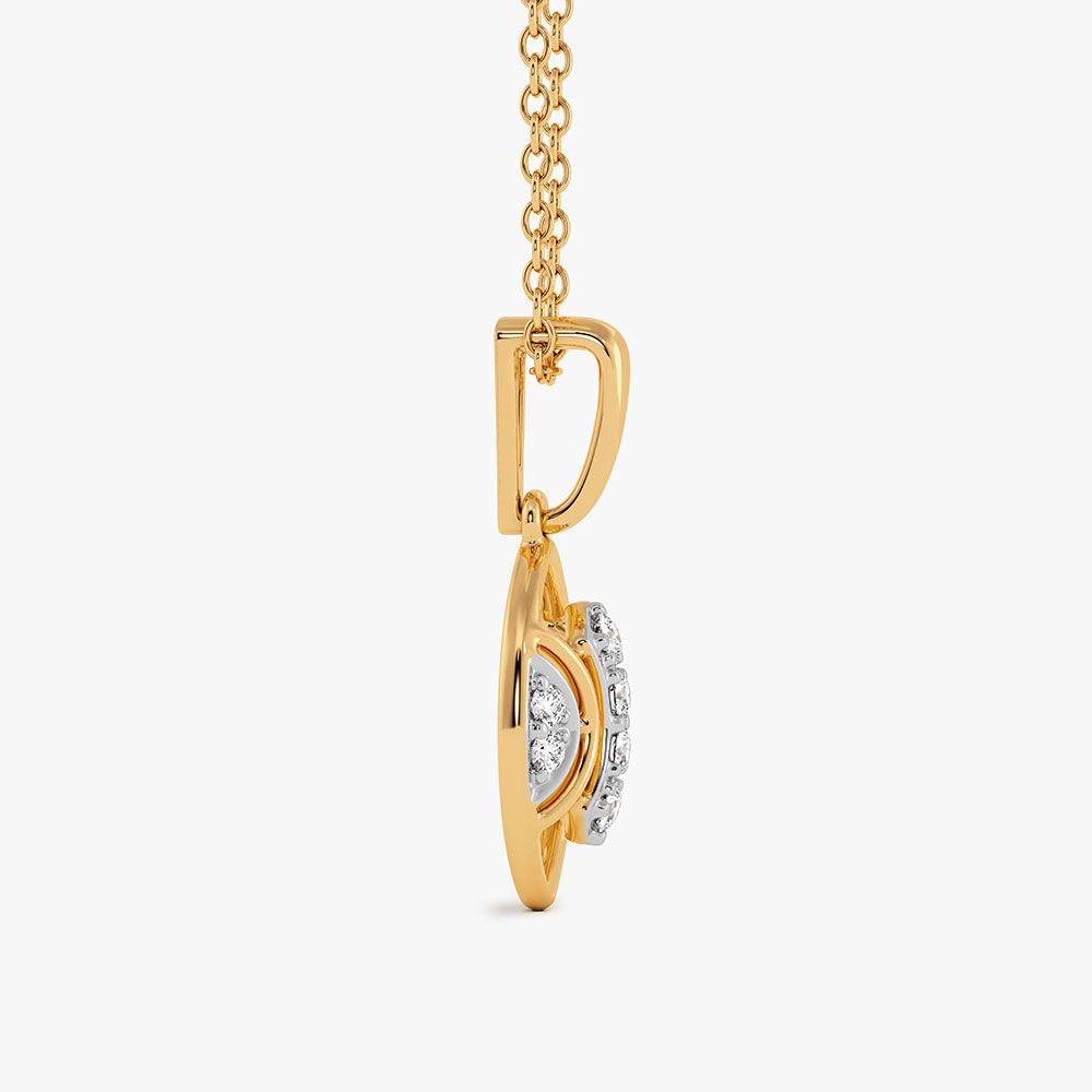 Everyday Minimal Yellow Gold Diamond Pendant-Pendants-EPD26G35-D400R0F
