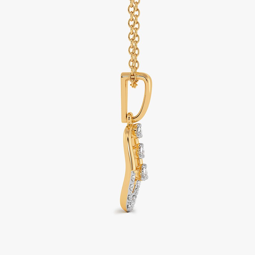Elongated Glory Yellow Gold Diamond Pendant-Pendants-EPD26G36-D400R0F