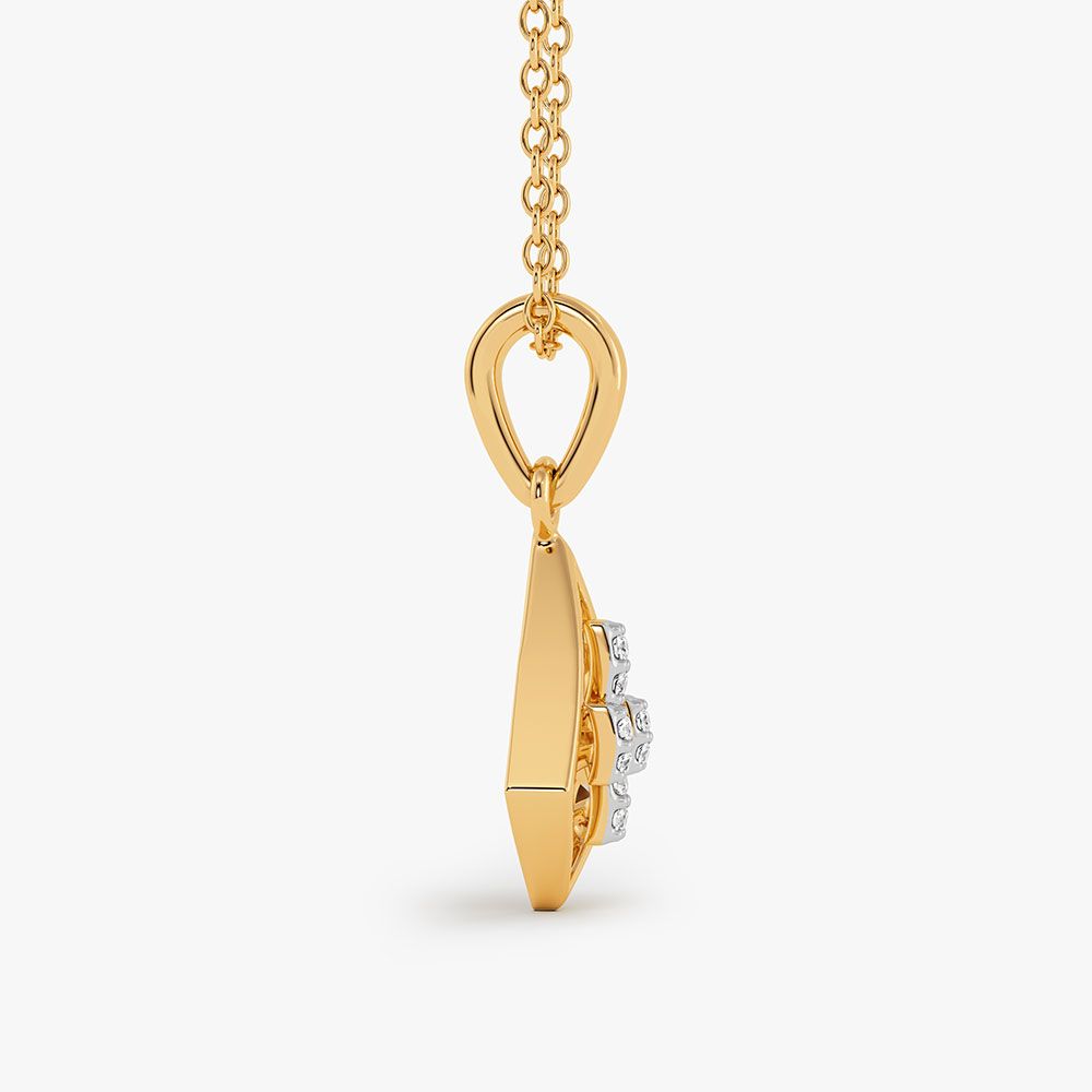 Contemporary Geometric Yellow Gold Diamond Pendant-Pendants-EPD26G43-D400R0F