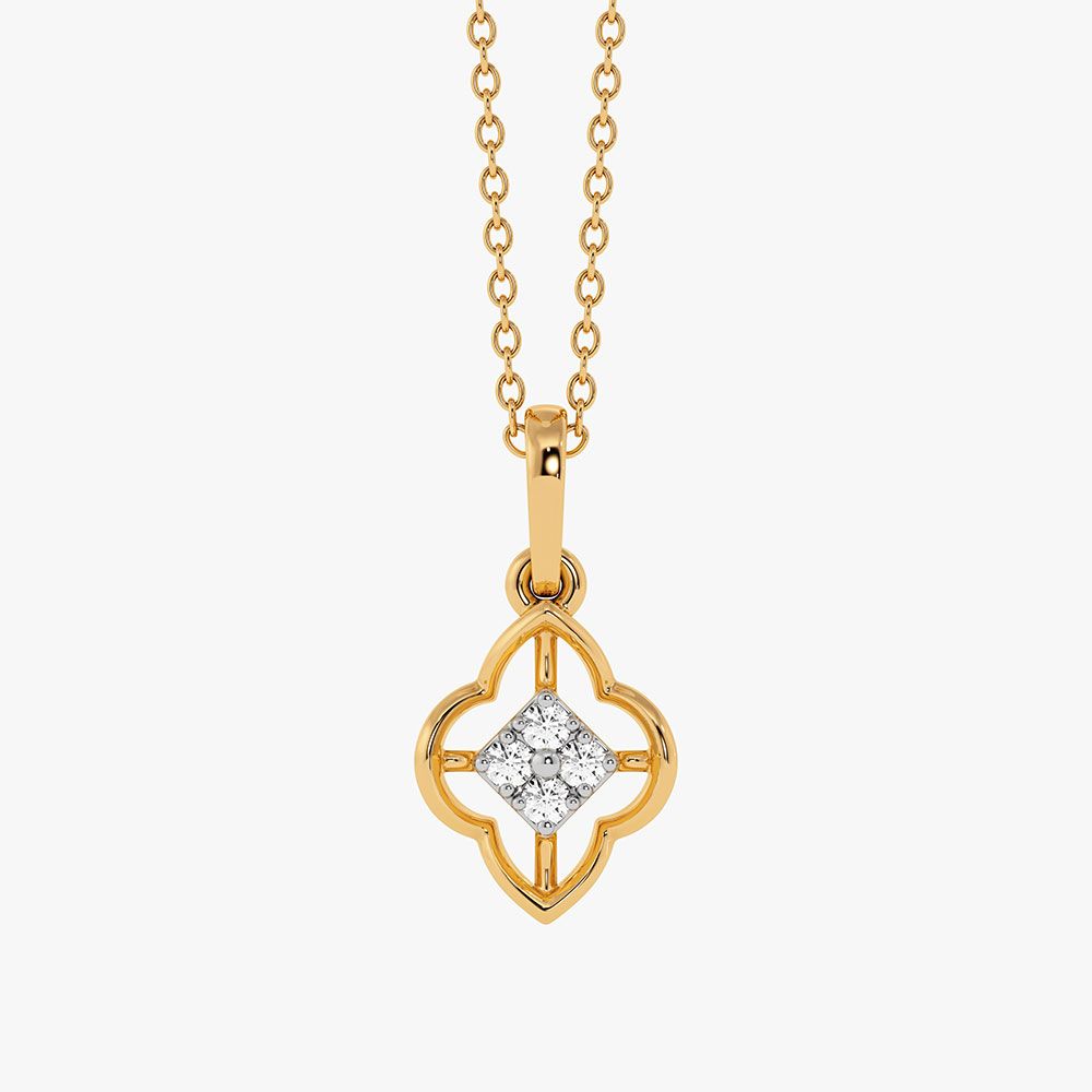 Modern Charm Yellow Gold Diamond Pendant-Pendants-EPD26G45-D400R0F