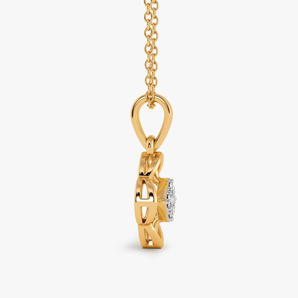 Modern Charm Yellow Gold Diamond Pendant-Pendants-EPD26G45-D400R0F