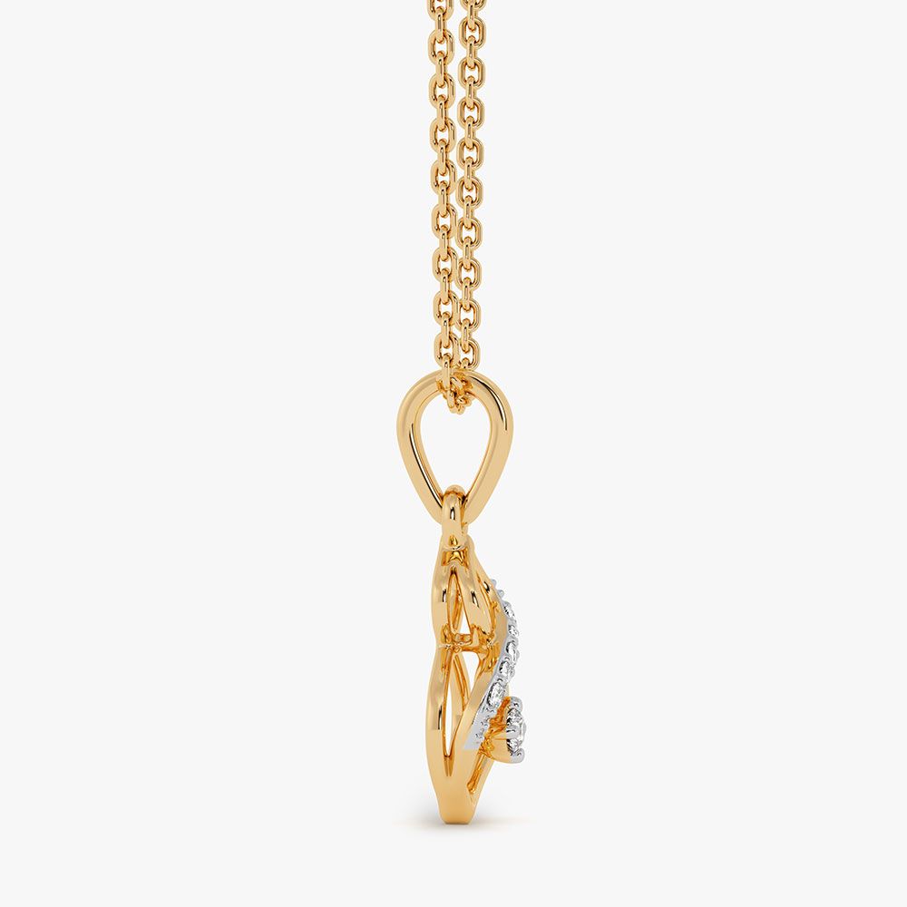 Graceful Swirl Yellow Gold Diamond Pendant-Pendants-EPD26G47-D400R0F