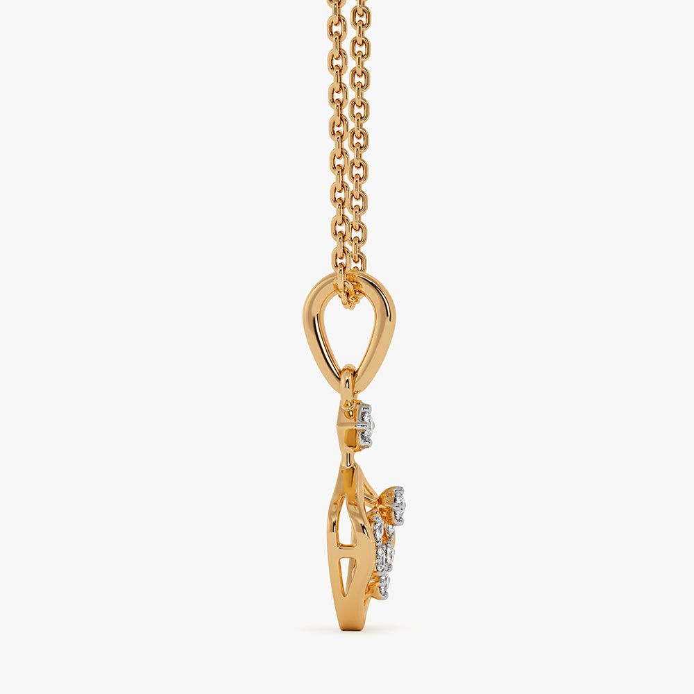 Floral Beauty Yellow Gold Diamond Pendant-Pendants-EPD26G49-D400R0F