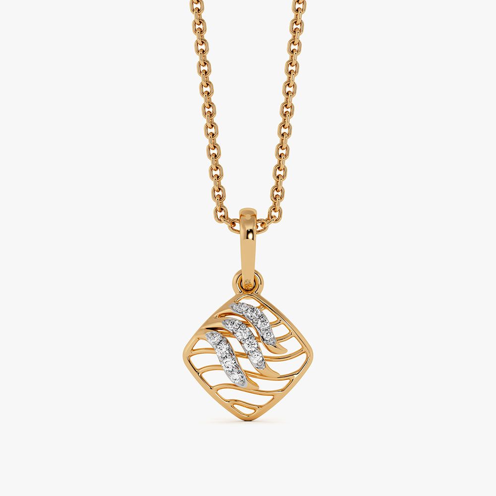 Modern Layers Yellow Gold Diamond Pendant-Pendants-EPD26G51-D400R0F