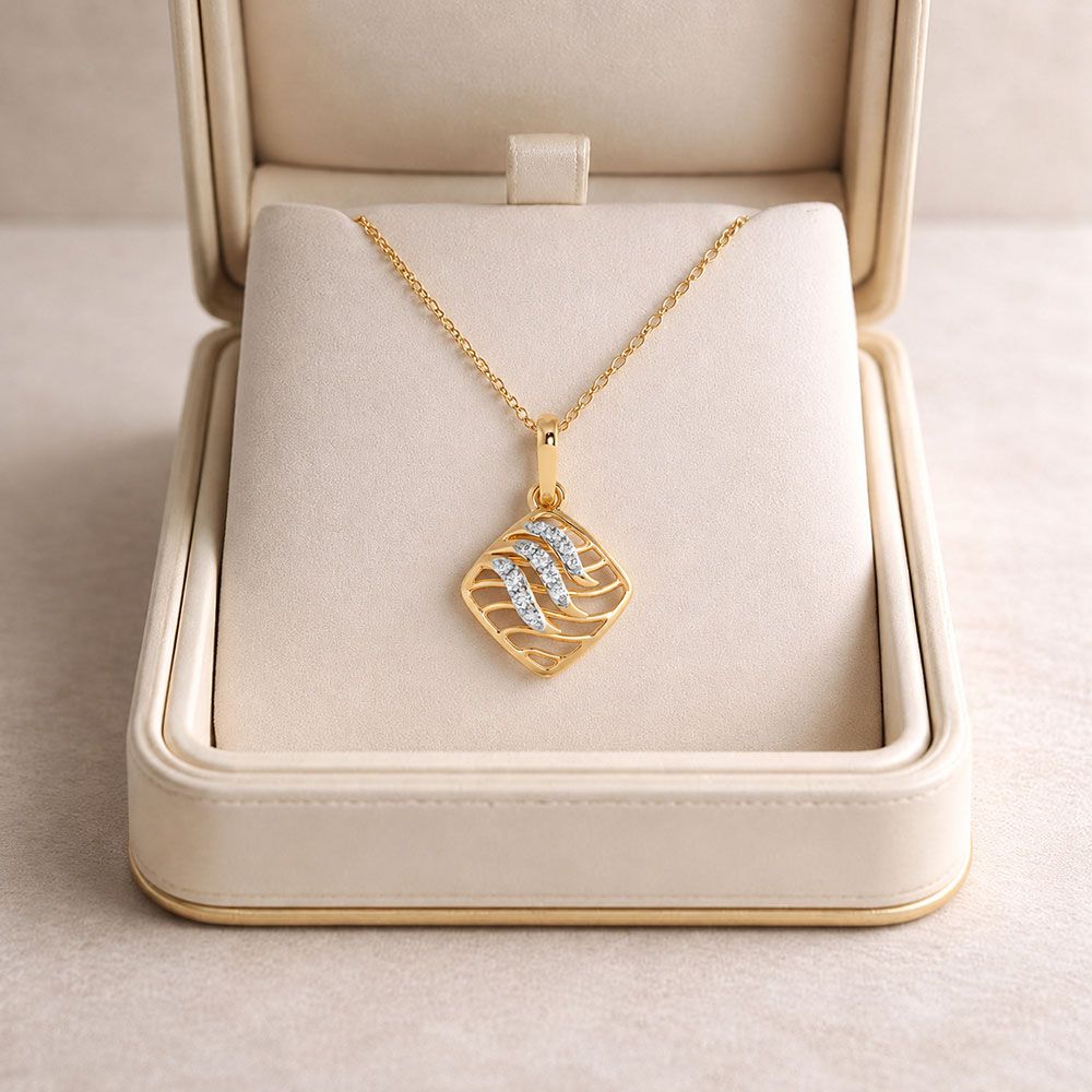Modern Layers Yellow Gold Diamond Pendant-Pendants-EPD26G51-D400R0F