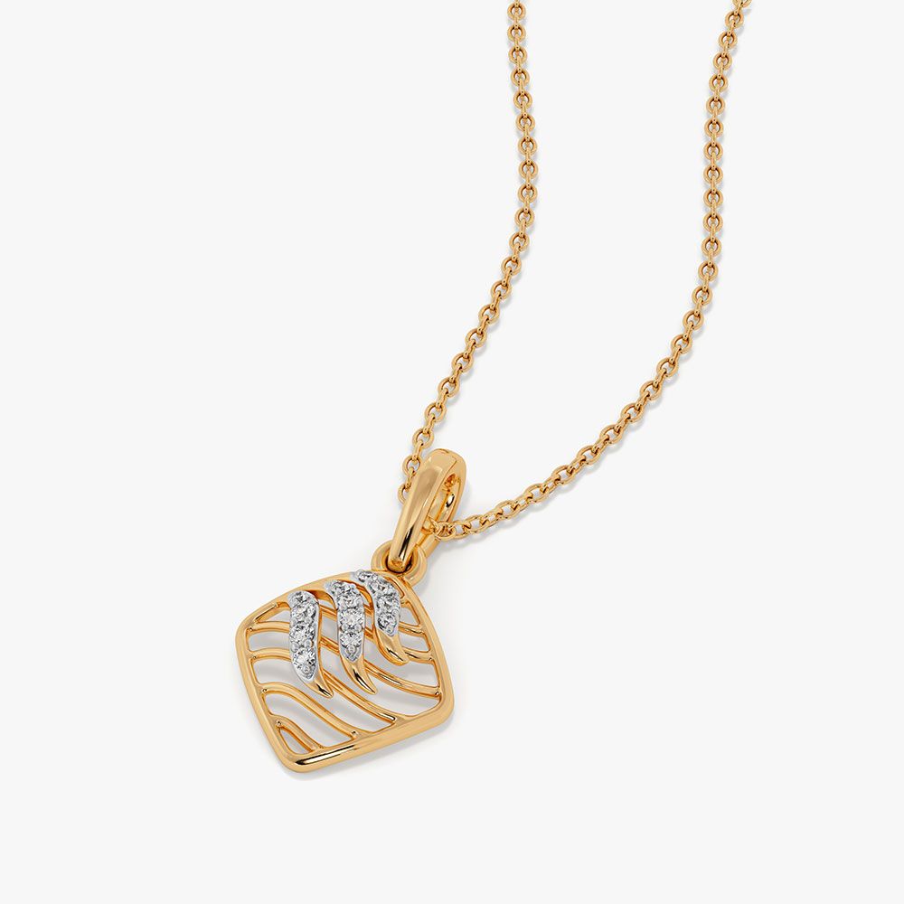 Modern Layers Yellow Gold Diamond Pendant-Pendants-EPD26G51-D400R0F