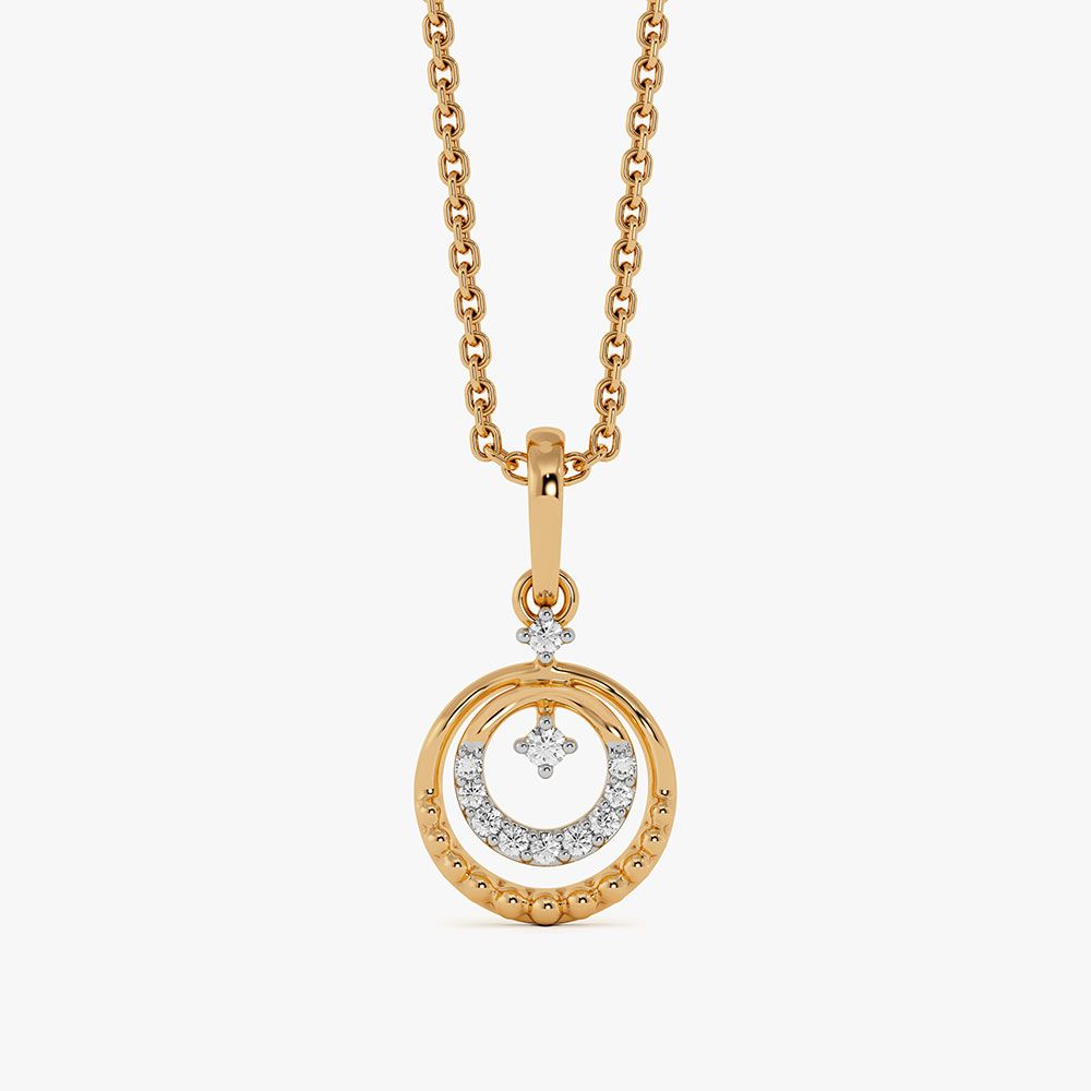 Geometric Yellow Gold Diamond Pendant-Pendants-EPD26G52-D400R0F