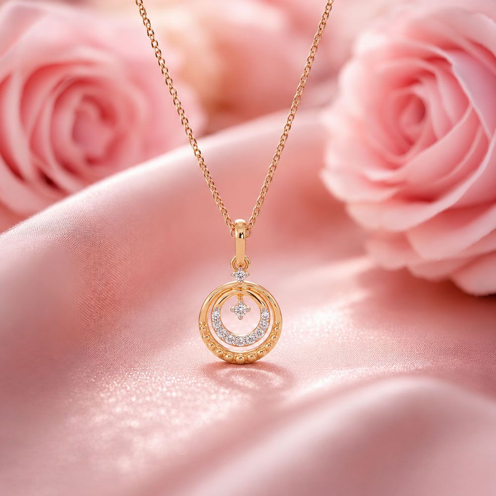 Geometric Yellow Gold Diamond Pendant-Pendants-EPD26G52-D400R0F