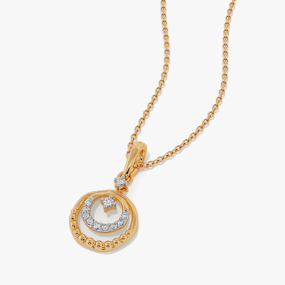 Geometric Yellow Gold Diamond Pendant-Pendants-EPD26G52-D400R0F