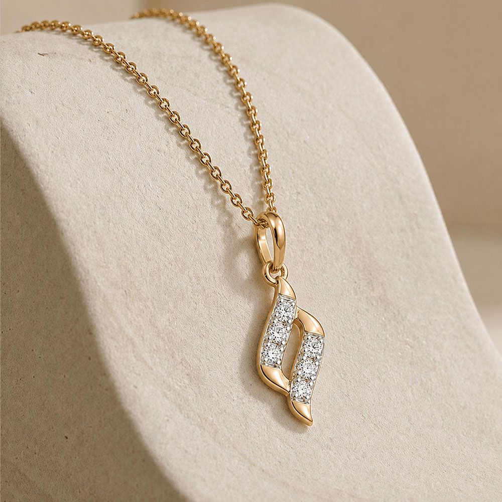 Daily Swirl Yellow Gold Diamond Pendant-Pendants-EPD26G53-D400R0F