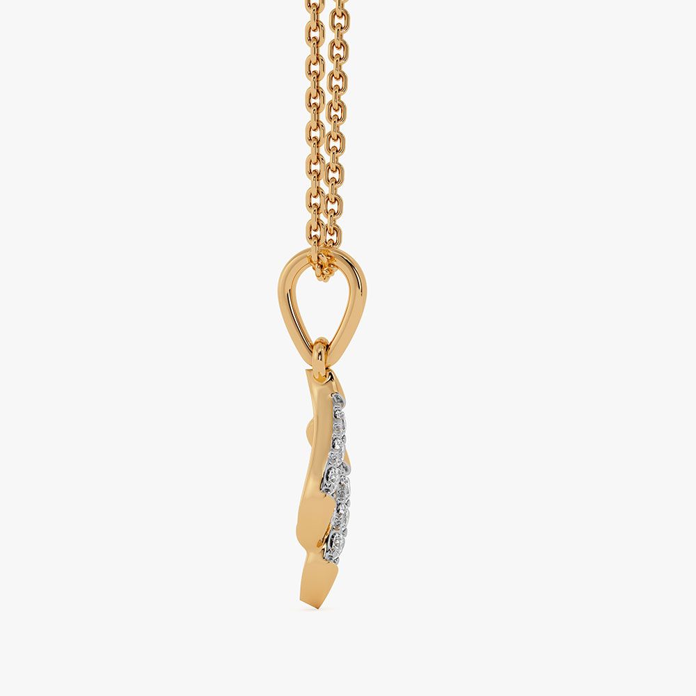 Daily Swirl Yellow Gold Diamond Pendant-Pendants-EPD26G53-D400R0F