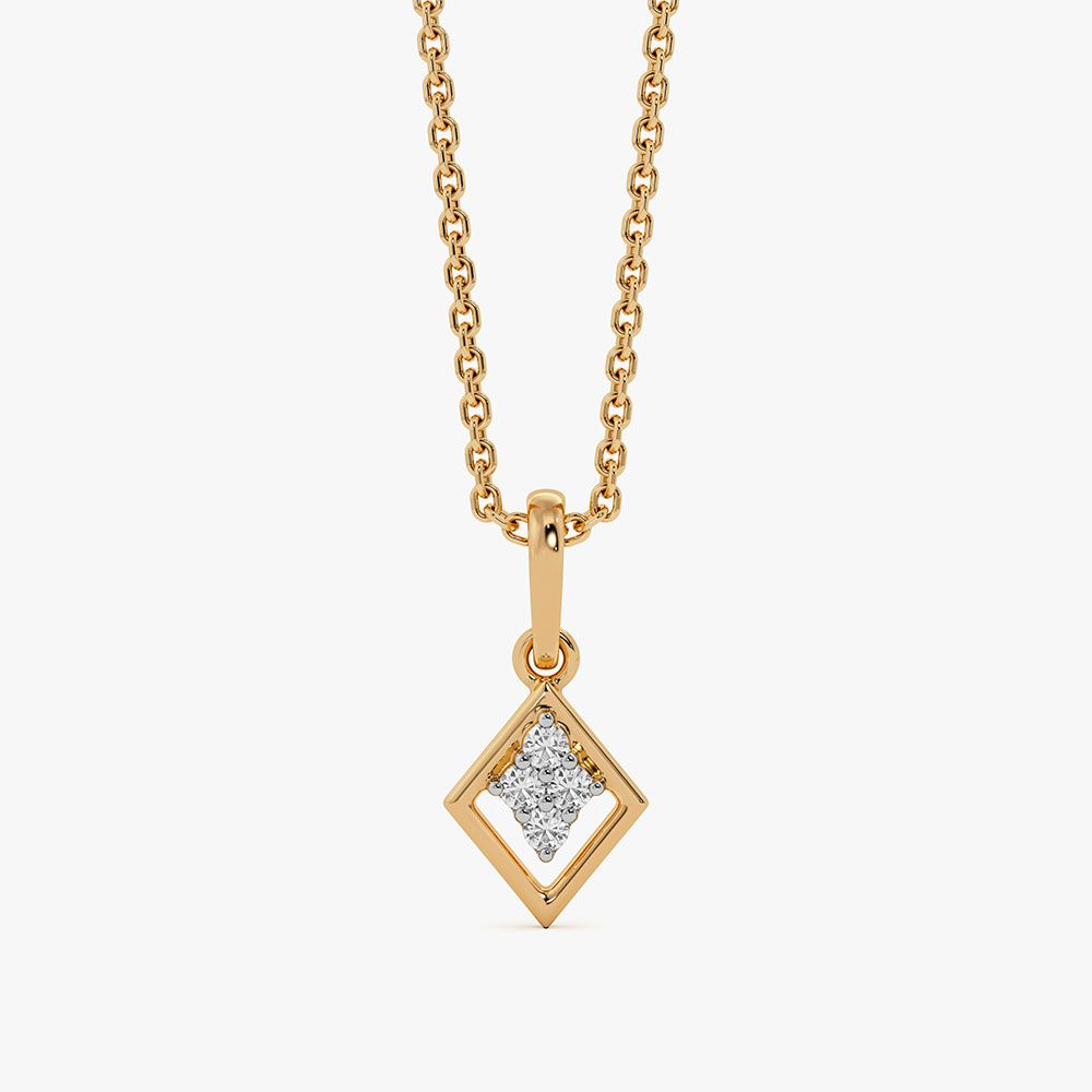 Striking Everyday Yellow Gold Diamond Pendant-Pendants-EPD26G54-D400R0F