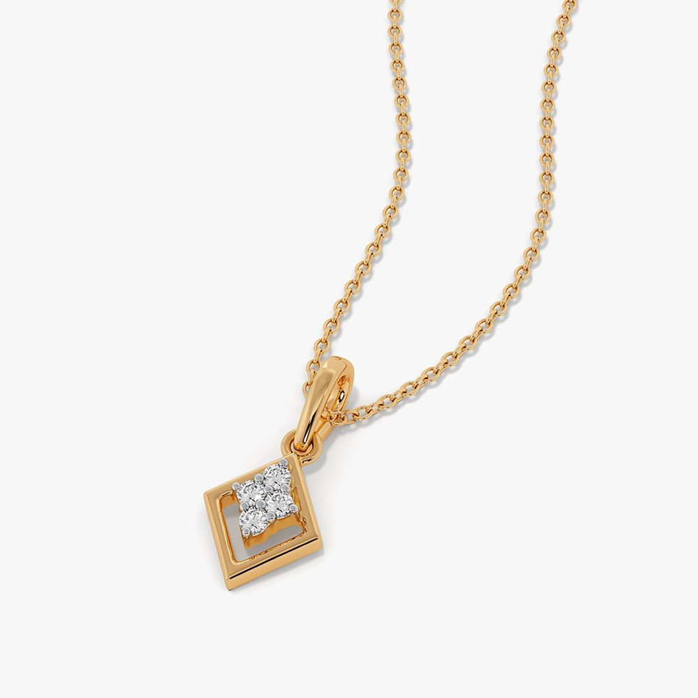 Striking Everyday Yellow Gold Diamond Pendant-Pendants-EPD26G54-D400R0F