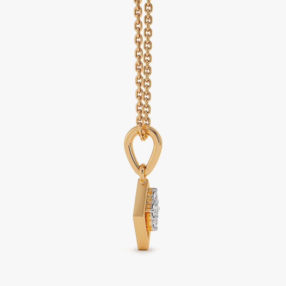 Striking Everyday Yellow Gold Diamond Pendant-Pendants-EPD26G54-D400R0F
