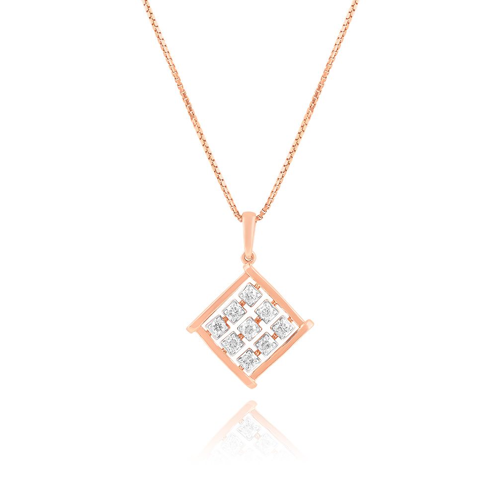 Charming Checkered Diamond Pendant-Pendants-EPS24E29-D400X0C