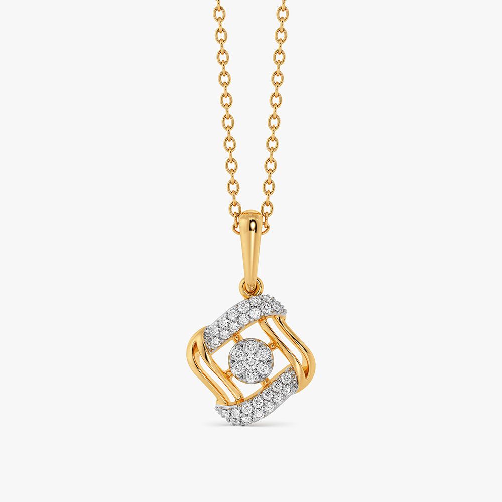 Bold Charm Yellow Gold Diamond Pendant-Pendants-EPS26E02-D400R0F