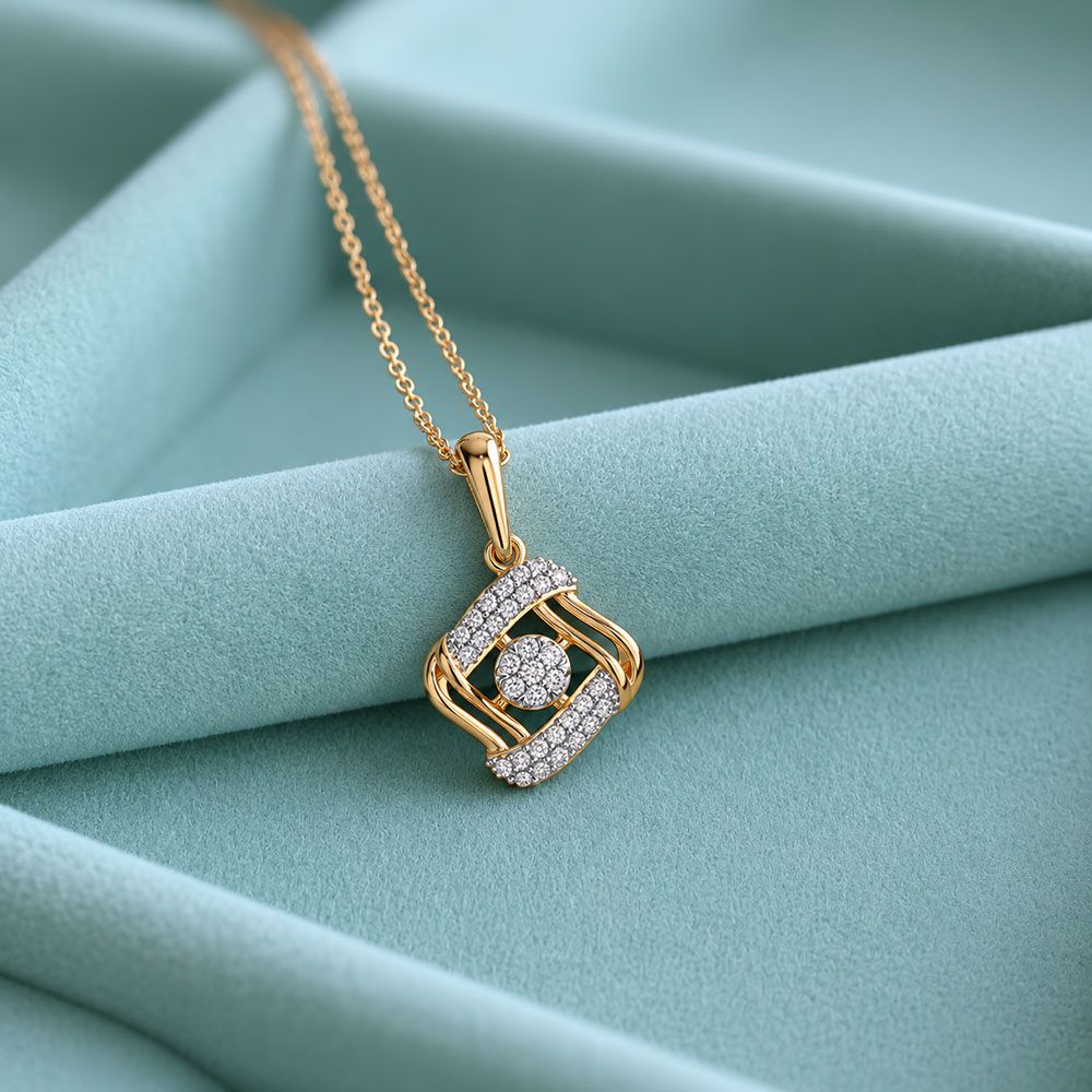Bold Charm Yellow Gold Diamond Pendant-Pendants-EPS26E02-D400R0F