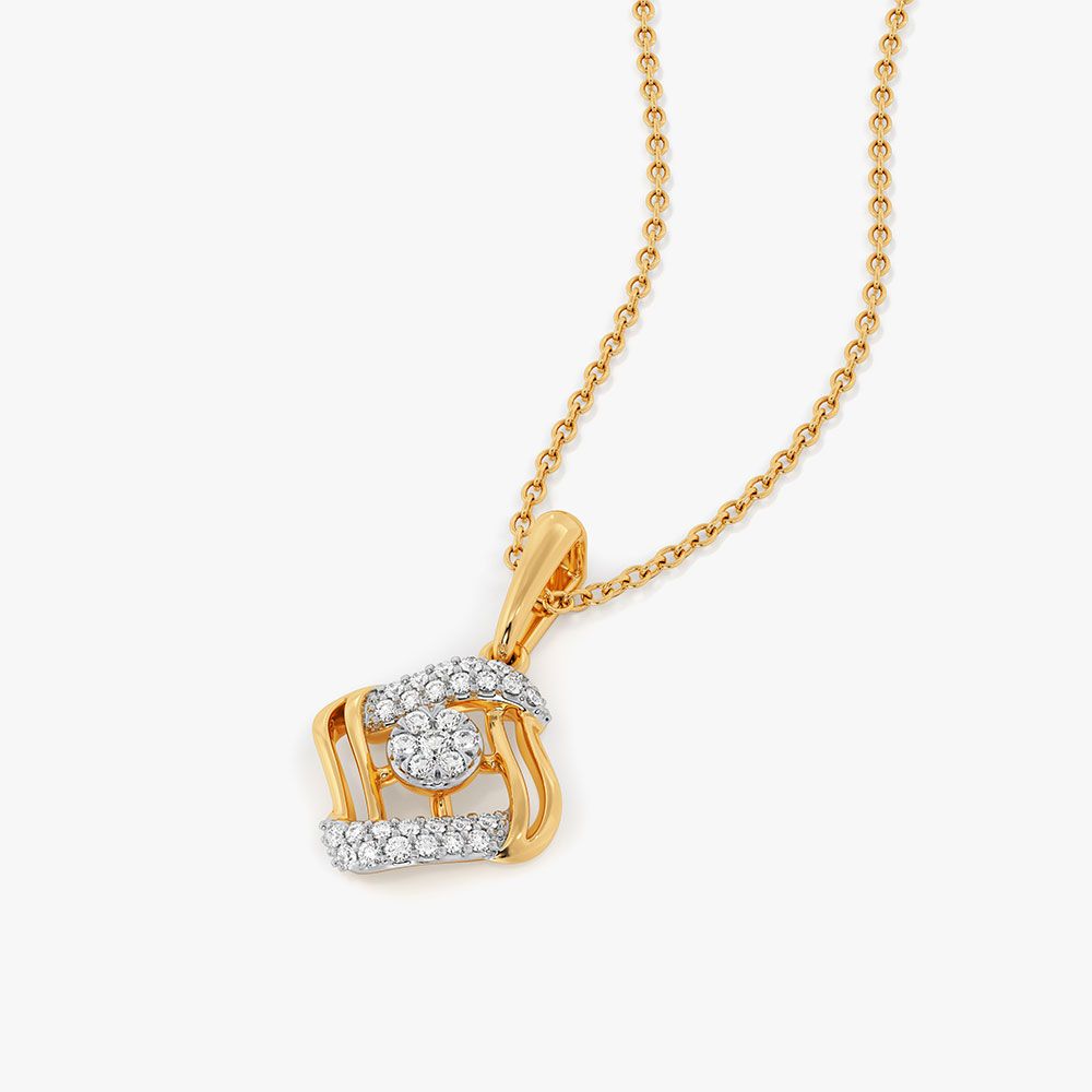 Bold Charm Yellow Gold Diamond Pendant-Pendants-EPS26E02-D400R0F