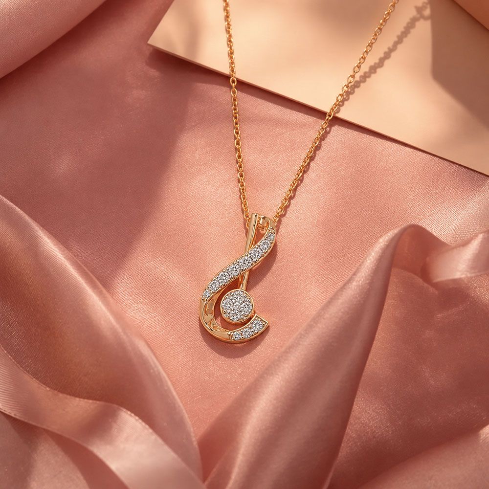 Musical Swirl Yellow Gold Diamond Pendant-Pendants-EPS26E04-D400R0F