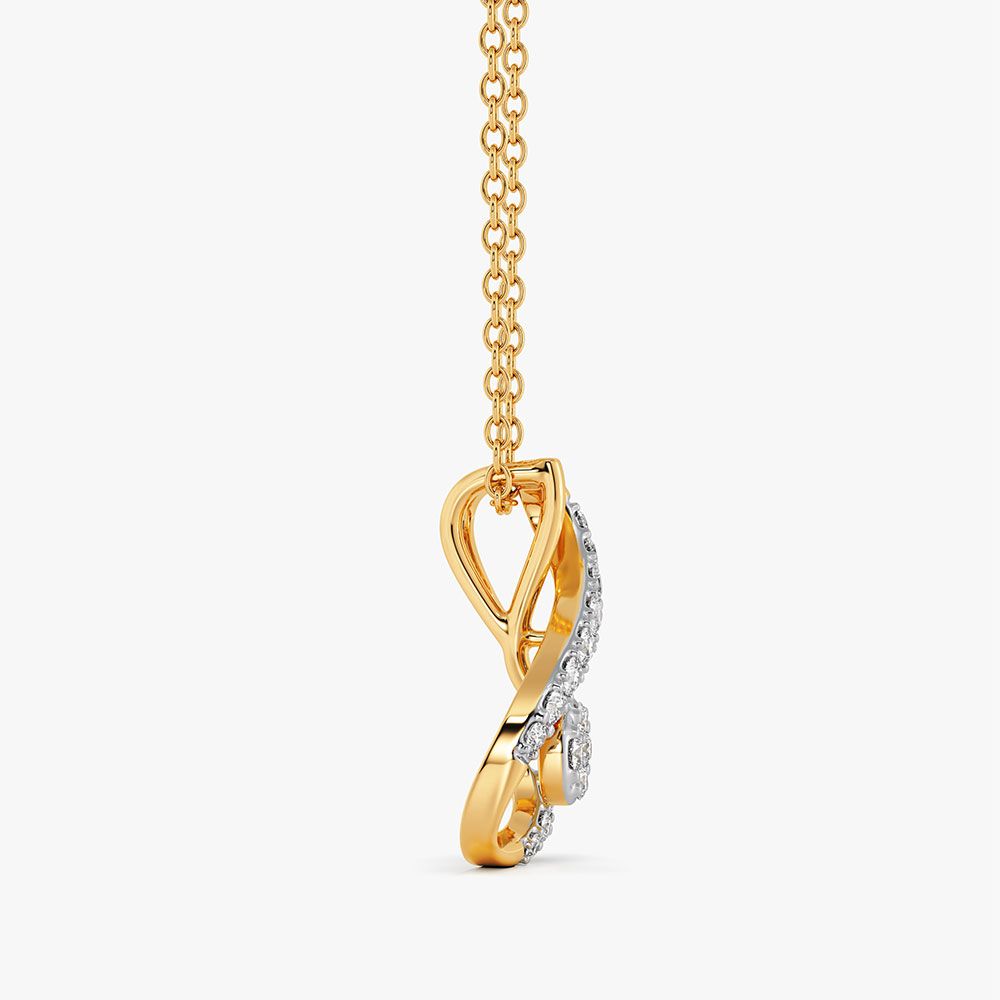 Musical Swirl Yellow Gold Diamond Pendant-Pendants-EPS26E04-D400R0F