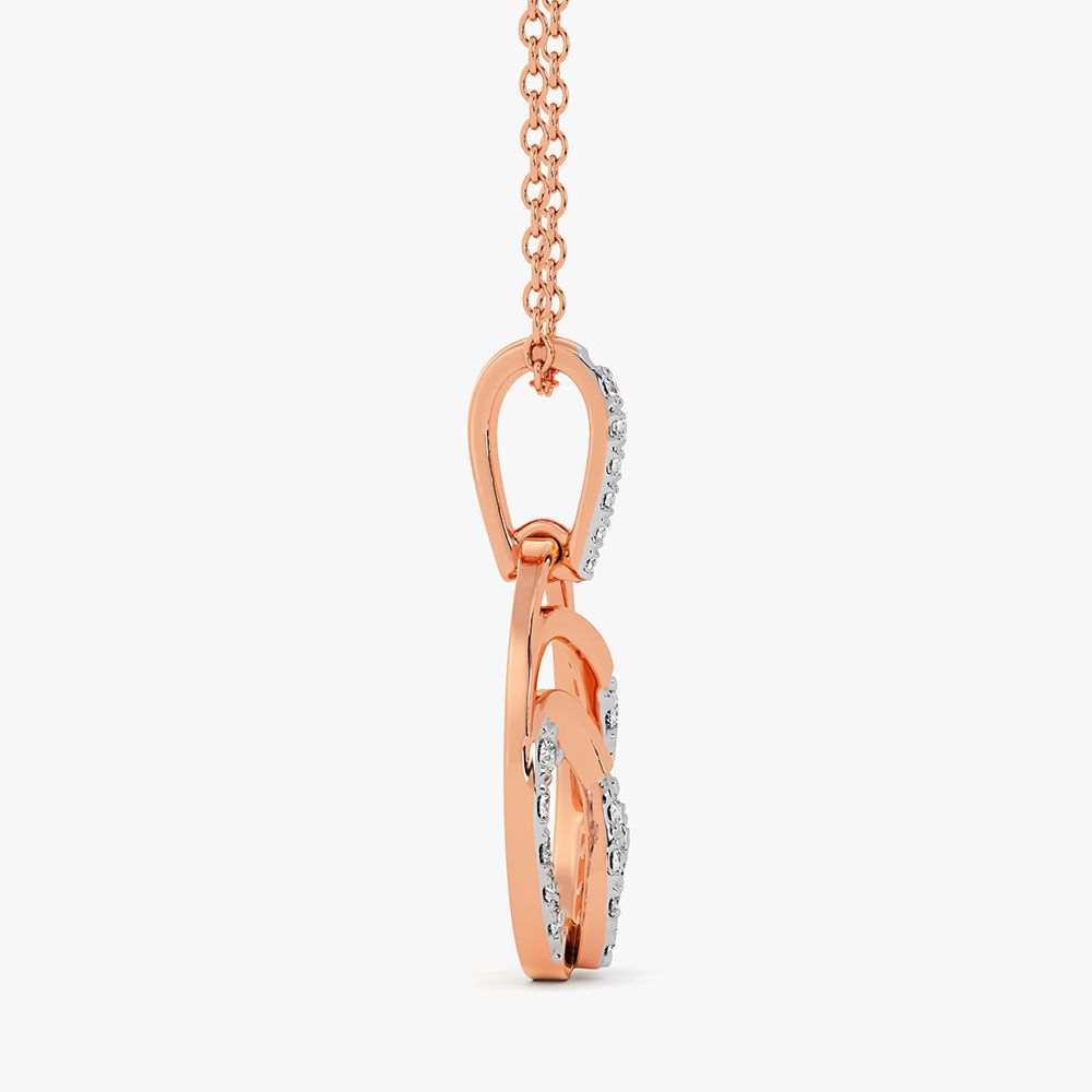 Intertwined Swirl 14Kt Rose Gold Diamond Pendant-Pendants-EPS26E14-D400X0C