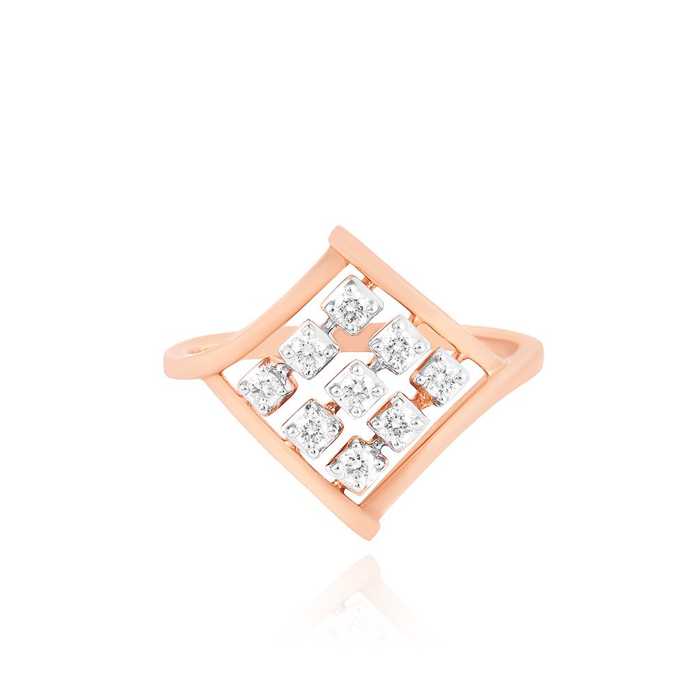 Charming Checkered Diamond Finger Ring-Rings-ERG24E29