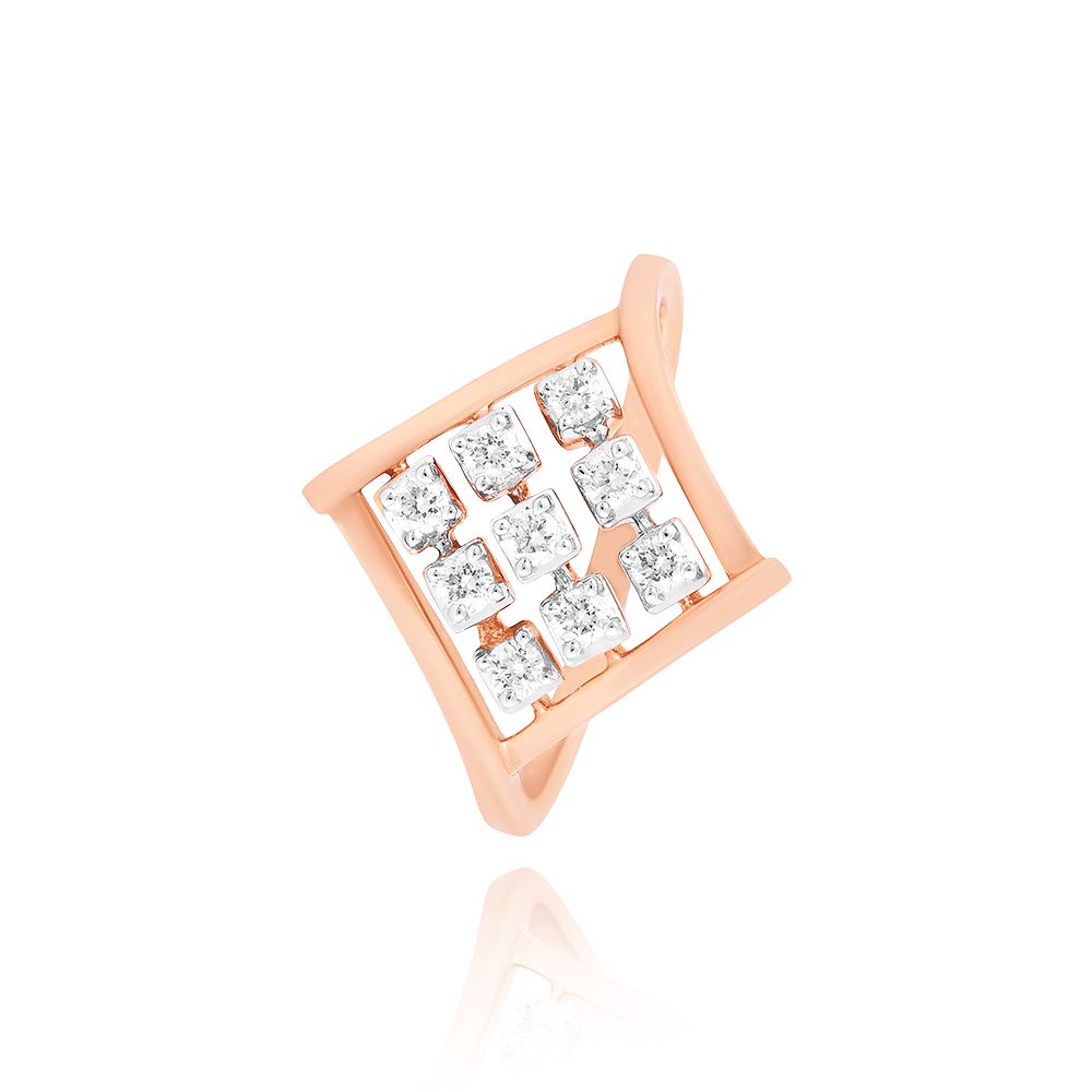 Charming Checkered Diamond Finger Ring-Rings-ERG24E29