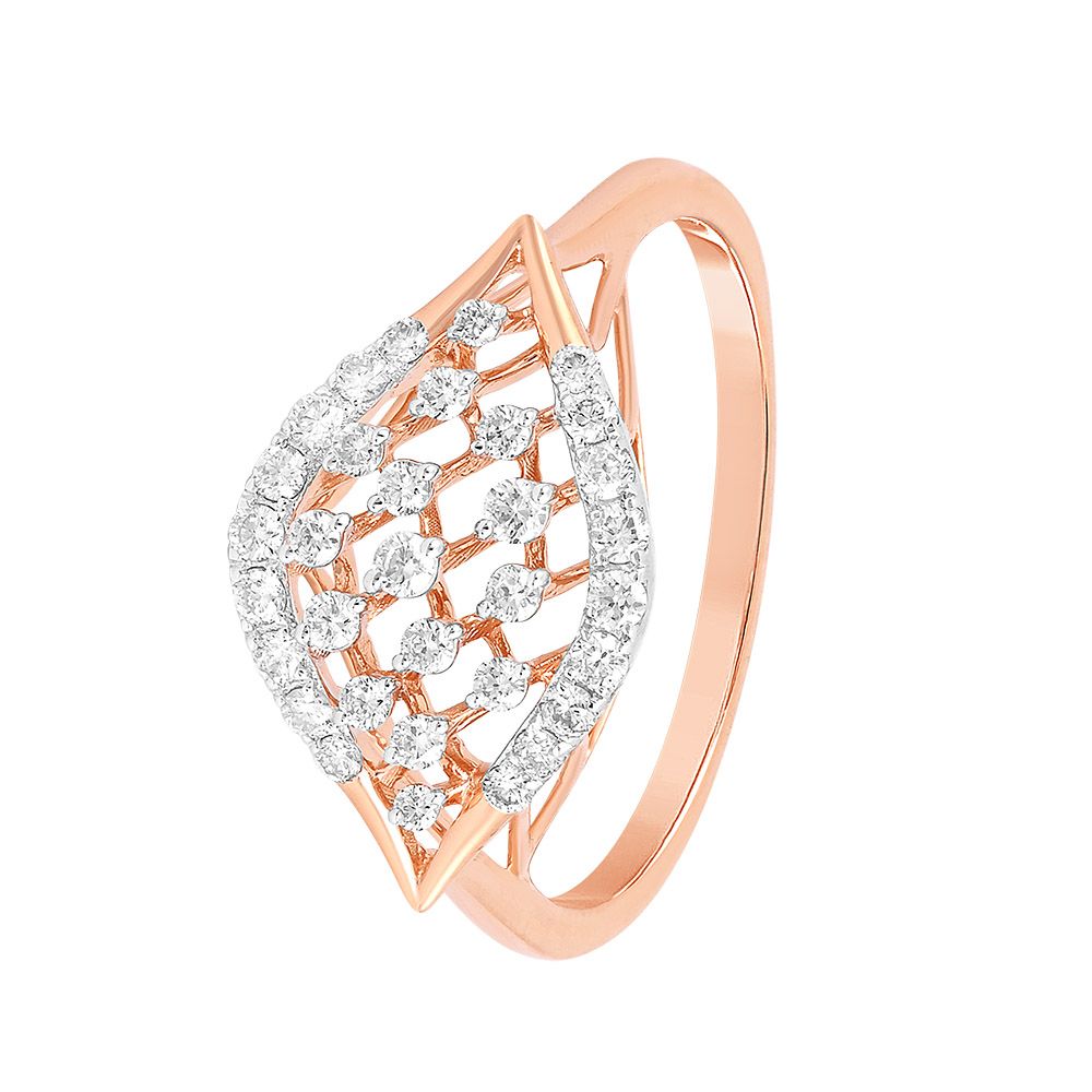 Graceful Leaf Diamond Ring-Rings-ERG24K01