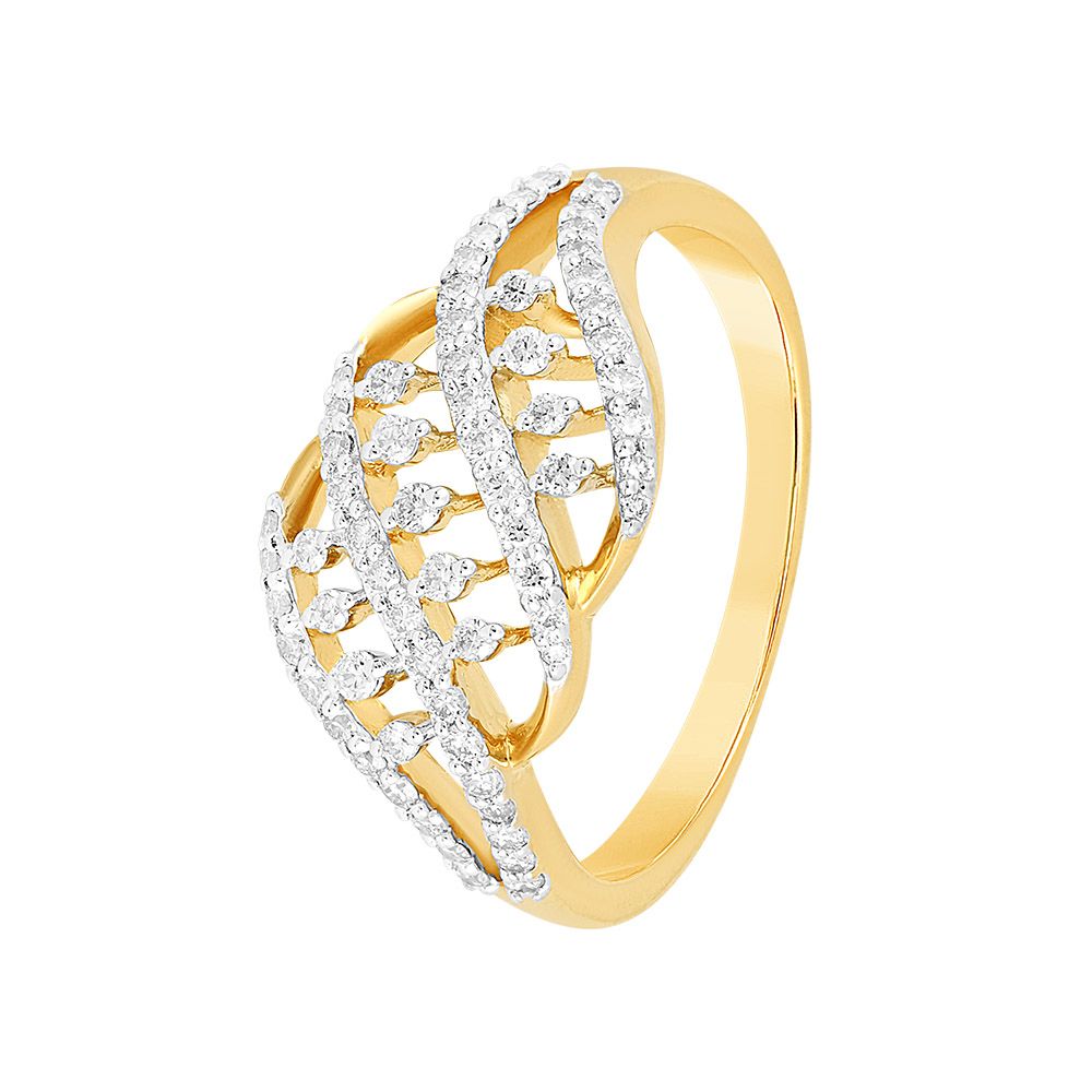 Diamond Cluster Swirl Ring-Rings-ERG24K02