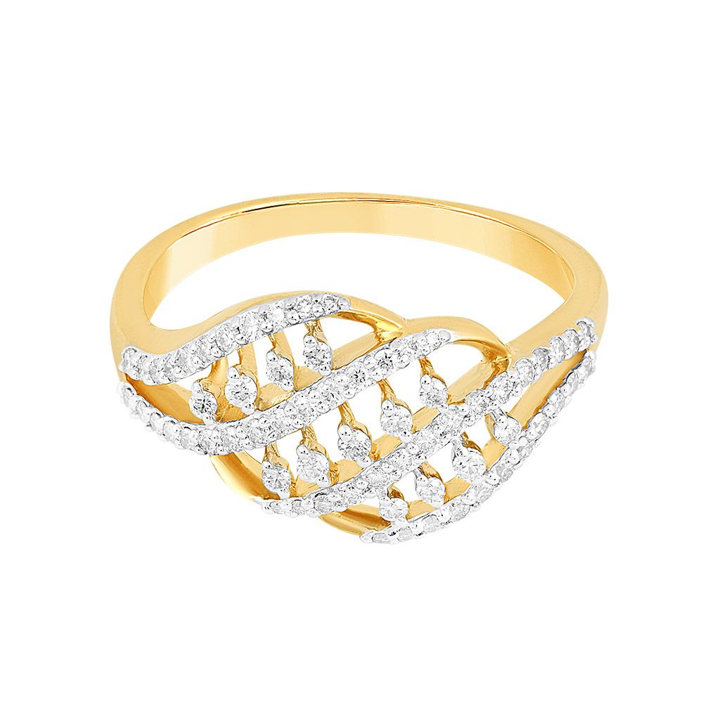 Diamond Cluster Swirl Ring-Rings-ERG24K02