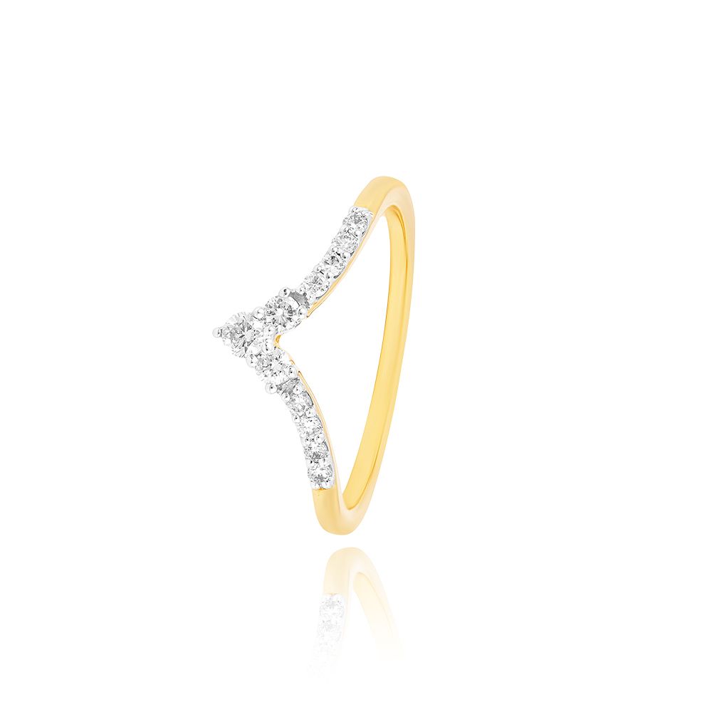 Sleek Diamond V Ring-Rings-ERG24K04