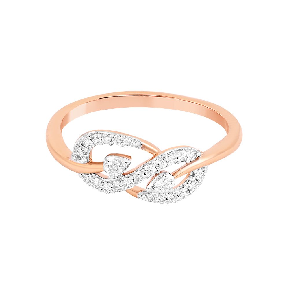 Sparkling Leaf Diamond Ring-Rings-ERG24K13